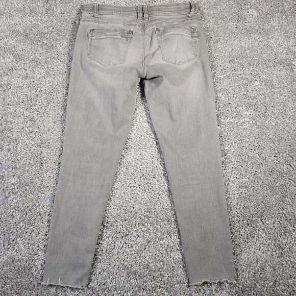 Democracy Women’s 6 Gray Ab Technology Skinny Jeans Stretch Raw Hem Embroidered - Picture 9 of 14